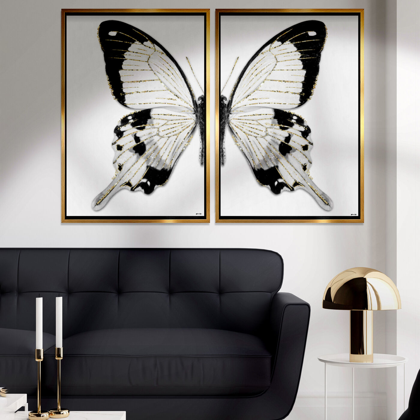 Monochrome Butterfly Duo